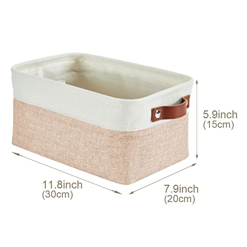 DECOMOMO Small Storage Basket, Closet Storage Bins, Baskets for Organizing Shelves (Beige & White, Small - 6 Pack) - color: Beige and White, size: Small/6P
