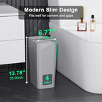 N. NETDOT 3 Pack (2 of 4 Gal & 1 of 2.6 Gal) Small Trash Can with Lid,Bathroom Garbage Can with Pop-Up Lid,Waste Basket for Bathroom,Kitchen,Bedroom,Powder Room,Craft Room,Office,College (Gray) - color: 4gal x2 & 2.6gal Grey