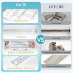 Vtopmart 2.36” Drawer Dividers with Expandable Inserts, 12.8"-22.3" Adjustable Kitchen Drawer Organizer, Clear Plastic Organizer Separator for Flatware, Utensil, Cutlery, 8 Dividers with 14 Inserts - size: Short-2.36" with Inserts