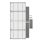 Amazon Basics 4-Shelf Steel Wire Storage Shelves for Garage, Adjustable Metal Shelving Unit, 200 lbs Per Shelf, 23.2" W x 48" H x 13.4" D, Black | Sturdy, Adjustable, Easy Assembly, Storage