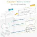 Vtopmart 8 Pack 6" Tall Upgrade Drawer Dividers for Big and Deep Drawer, 12.8"-22.3" Adjustable Expandable Dresser Drawer Organizer, Clear Plastic Separators for Dresser, Baby Supplies, Kitchenware - size: Tall-6"