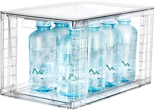 1Pack Large Stackable Kitchen Storage Drawers, Clear Foods Organizer Bins with Handles, Easily Assemble for Bathroom, Kitchen, Pantry, Cabinet, Closet(XL-UP Handle) - color: Up Handle, size: 1 Pack