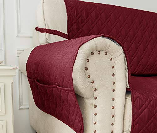 Ameritex Waterproof Nonslip Recliner Cover Stay in Place, Dog Chair Cover Furniture Protector, Ideal Recliner Slipcovers for Pets and Kids (Burgundy, 23") - color: Burgundy, size: 23"