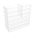 Clear Plastic Drawer Organizer Set for Kitchen, Bathroom, Office, Cosmetics & Tools - Multifunctional Storage Trays with Adjustable Dividers, Space-Saving Transparent Design (Clear, 9 Pcs) - size: 9 Pcs