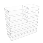 Clear Plastic Drawer Organizer Set for Kitchen, Bathroom, Office, Cosmetics & Tools - Multifunctional Storage Trays with Adjustable Dividers, Space-Saving Transparent Design (Clear, 9 Pcs) - size: 9 Pcs