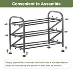 3-Tier Shoe Rack for Closet, 16"-32" Expandable ShoeRackAdjustable for Entryway Closet Doorway SturdyMetal, Black - color: 3 Layers and 3 Tubes