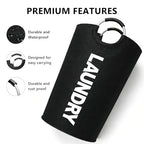 A large 90 liter laundry basket that can be folded for easy carrying. Suitable for bathrooms, laundry rooms, and travel (black) - color: black