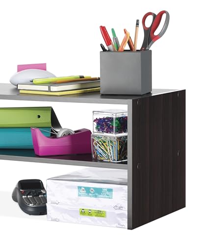 Whitmor Stackable 31" Extra Wide 2-Shelf Storage Organizer, Espresso，2 Pack - color: Espresso, size: 31 INCH X2
