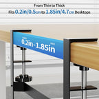YECAYE Under Desk Cable Management Tray, No Drill Clamp Mount Metal Cable Management Tray with Desk Protection Pads, Under Desk Organizer Easy Installation with Hook & Loop Straps for Home Office