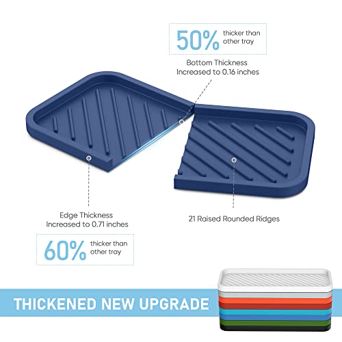 EG-SIPRO Silicone Sink Organizer Tray, 2-Pack, Sasau, Unisex, 8 Colors, Dishwashing Accessories - color: Sasa, size: 10×5.2inch