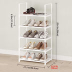 5-Tier Small Shoe Rack,Stackable Shoe Shelf Storage Organizer for Entryway Hallway Closet Bathroom Living Room(White-5Tier) - color: White-5tier