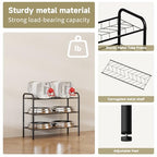 Shoe Rack,Long Shoe Organizer for Closet,Wide Shoe Storage for Entryway, 3 Tier Sturdy Metal Free Standing Shoe Shelf - size: 3-tier-short