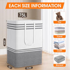 4 Pack Large Laundry Baskets, Laundry Hampers, Freestanding Waterproof Collapsible Clothes Bag with Extended & Reinforced Handles - Clothes Basket for Dorm, Bathroom, Home (75L) - size: 4 x 75L