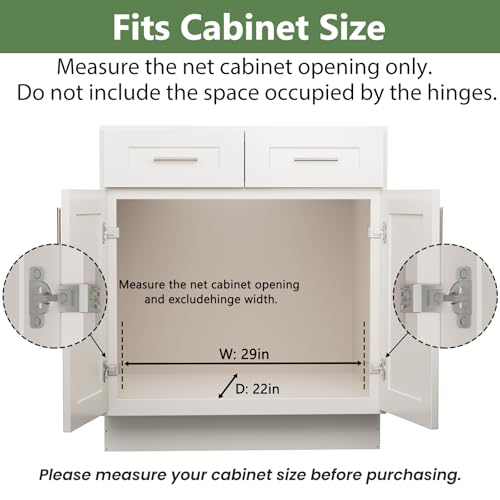 Pull Out Cabinet Organizer 28½" W x 21½" D, Heavy Duty Cabinet Pull Out Shelves, Slide Out Drawers Organization for Kitchen Cabinets Bathroom - color: 1 Tier, size: 28½"W x 21½"D