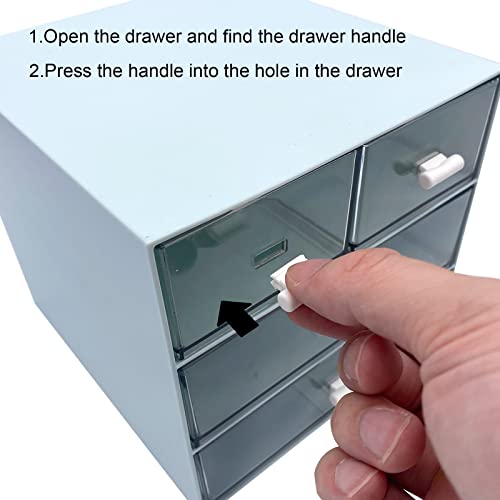 Marknor Makeup Organizer, Desk Organizer with 4 Drawers, Sundries Storage，Vanity Cosmetic Storage Box, Bathroom Counter or Dresser, Blue (QBH-4CT-2) - color: Blue