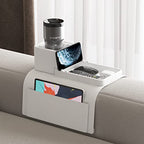Couch Cup Holder Tray, VIENFUT Silicone Anti-Slip Sofa Armrest Tray with Side Pockets, BPA-Free Anti-Spill Couch Drink Holder for YETI, Remote, Snacks, Cellphone and iPad, Ideal Gift (Griege) - color: Griege