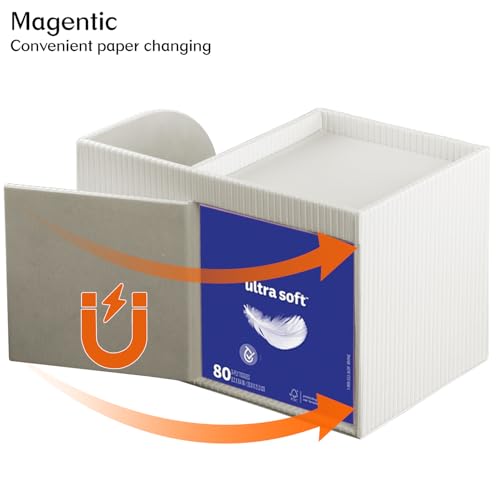 Modern PU Leather Cube Tissue Box Cover with Storage Tray, Multifunctional Remote Control Holder & Facial Tissue Dispenser Organizer for Nightstand, Bathroom, Bedroom, Office & Home Decor - color: White