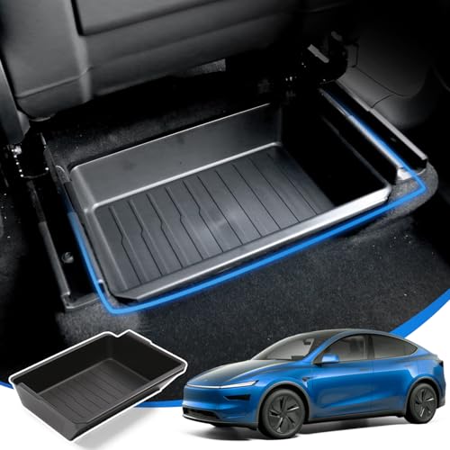 GEEDAR Under Seat Storage Box Organizer for Tesla Model Y 2025 Refresh (Juniper) - Rear Section, New Model Y 2025 Hidden Storage Box, Washable Underseat Organizer Fit Tesla Model Y 2025 Accessories - size: for Model Y Juniper Rear Seat