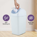 Superio Kitchen Trash Can with Swing Top Lid 9 Gallon Slim Waste Bin 37 Qt Sturdy Plastic Garbage Can Medium Recycling Bin for Office, Bathroom, Under Counter, Dorm, Bedroom (White) - size: 37 Qt., style: 1 Pack