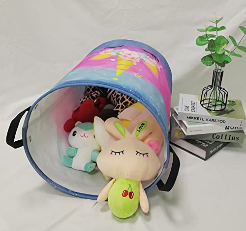 Kids Hamper Girls Unicorn Room Decor,Storage Bins Organizer Toy Box Laundry Basket Large Canvas Collapsible Chest for Home/Dorm/Kitchen/Pet/Office/Closet/Shelf/Gift Baskets - color: Unicorn