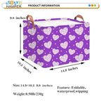 NTAOHAMPER Mothers Day Gifts Purple Love Fabric Storage Basket Empty with Handles, Books Box, Baby Shower Baptism Lovely Storage24L(Purple Love) - color: Purple Love