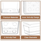 7Pack Desk Drawer Organizers, 6"*9" makeup acrylic drawer organizer trays for vanity, bathroom, office, nightstand, junk for kitchen drawer, Versatile plastic drawer divider storage bins