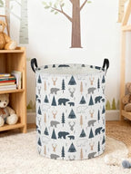 ESSME Kids Laundry Basket,Bear Hamper Collapsible Canvas Waterproof Storage Bin forBoys, Woodland Hamper,Gift Baskets(Bear) - color: Bear