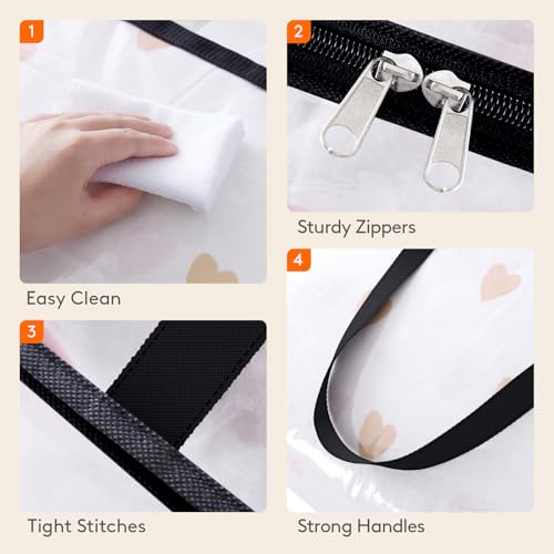 Lifewit 3 Pack Clear Clothes Storage Bags, 60L Plastic Blanket Storage Bag, Vinyl Foldable Moving Bags with Zipper, Closet Organizers and Storage Containers for Bedding, Duvet, Comforter - size: 60L