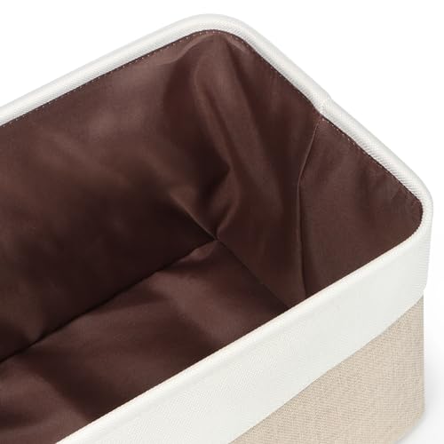 Kntiwiwo Foldable Storage Bin Collapsible Fabric Storage Basket Cube with Durable Handles Closet Organizer Bins for Organizing Shelves Drawers, Set of 3, 12" x 10" x 9.5", Beige - color: Beige, size: 12" x 10" x 9.5"