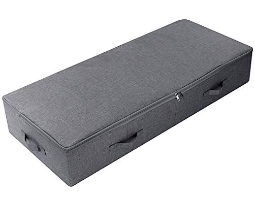 iwill CREATE PRO 39.4 inch（100cm） Longer Bedroom Underbed Storage Containers with Lid for Duvets, Blankets, Clothes, Shoes, Toys, Comforters, Wedding Dress Folding Rigid Organizer Bins, Black Gray - color: Black Gray