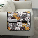 Cartoon Cat Print Armrest Cover for Sofa Diamond Pattern Couch Arm Protector with 2 Pockets Anti-Slip Armchair Slipcovers for Dogs Cats Pet Loveseat Arm Covers - color: Cartoon Cat