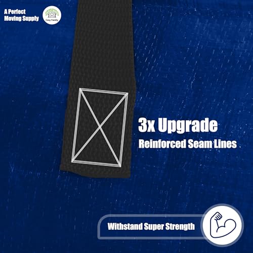 Cosy Family 4 Pack Heavy Duty Extra Large Moving Bags with Backpack Straps - Strong Handles & Zippers, Storage Totes For Space Saving, Fold Flat, Alternative to Moving Box (X-Large-Set of 4, Blue) - color: Blue, size: 24 gal-Pack of 4