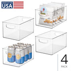 iDesign Stackable Clear Plastic Bin - Kitchen Organizers and Storage for Fridge and Pantry, 4-Pack - style: Pack of 4