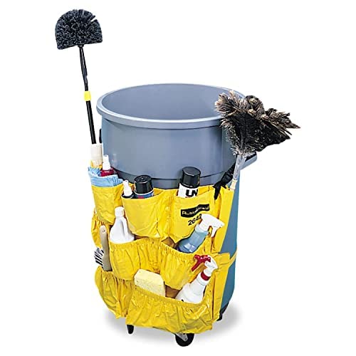 Rubbermaid Commercial Products Supply Organizing Caddy for Brute Trash Cans Yellow Tool Organizer Storage for Spray Bottles/Paper Towels/Gloves/Scrub Brush 1 Count - size: 1 Count (Pack of 1)