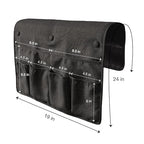 No Tuck Armchair Caddy with Matching Pin Fasteners - 19 x 24 Inches - No Tucking, No Slipping - Armrest Organizer for Recliner and Couch (Black) - color: Black