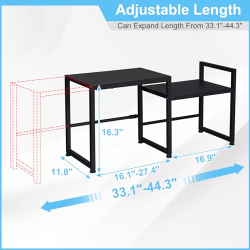 44.3 Inches Expandable Metal Storage Shelves,150LBS Heavy Duty Shelving Units and Storage For Appliance,Adjustable Utility Organization and Storage Shelf Rack For Kitchen Cabinet Closet Garage Pantry - size: 1 Tier：11.8"D x 44.3 "W x 16.3"H