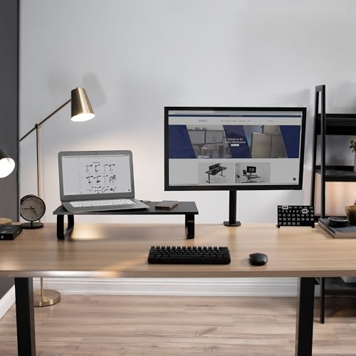 VIVO Monitor and Laptop Stand, 24 inch Desktop Riser, Black, STAND-V000D - color: Black