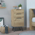 Tuhome Augusta Light Dresser with Three Spacious Drawers, Modern Hairpin Metal Legs, Wide Superior Top for Bedroom Organization, Compact Storage Solution for Small Spaces