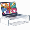 Azar 515360 Acrylic Monitor Stand Riser – Made in USA Laptop stand and Monitor Riser Acrylic Monitor Stand Riser Clear Laptop Stand for Desk Ergonomic Display Riser, Clear (15-Inch-Luxury Handcrafted) - size: 15-Inch
