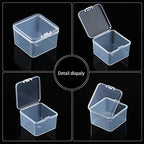 48 Packs Clear Small Plastic Containers Transparent Storage Box with Hinged Lid for Small Items Crafts Jewelry (2 x 2 x 1.4 Inches) - size: 2 x 2 x 1.4 in