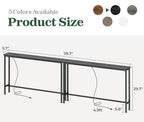 SUPERJARE 78.8 Inch Narrow Console Table with Outlet, Sofa Tables, Behind Couch Table, Long Entryway Tables with Charging Station, for Living Room, Black - color: Black, size: 5.7''D x 78.7''W x 29.7''H