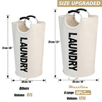 Maxsilan 125L X-Large Laundry Basket, Freestanding Tall Clothes Hamper, Collapsible Laundry Bag, Beige - color: Beige, size: 125L