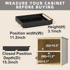 Pull Out Cabinet Organizer, 15.3'' Deep Expandable Slide Out Cabinet Organizer Fixed with Adhesive Nano Film, Slide Out Drawers Pull Out Tray for Cabinet in Kitchen, Pantry, Bathroom, Black - color: Black