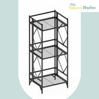 Nature's Rhythm 3-Tier Metal Storage Rack, Adjustable Garage Shelving Metal Shelving Unit (12.84 x 11.27 x 32.54inch, Black) - size: 3-Tier