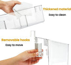 vacane Plastic Over Cabinet Door Organizer with Removable Hooks, Clear Hanging Baskets for Organizing Over the Cabinet Organizer Holder for Kitchen, Pantry, Bathroom-Hang Outside or Inside Door-M - style: M