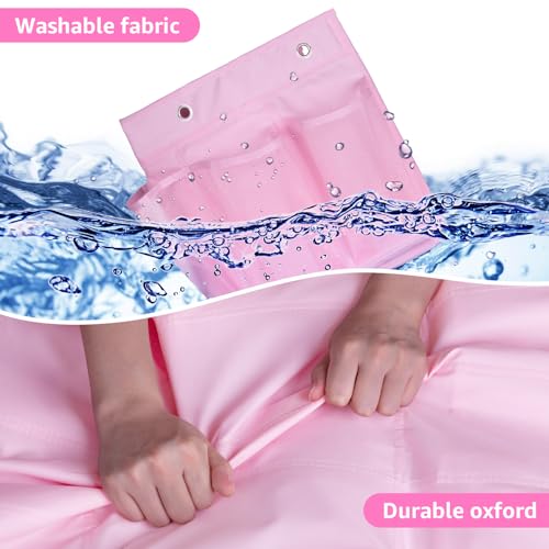 MISSLO 35 Large Pockets Over The Door Shoe Organizer Sturdy Oxford Fabric Hanging Shoe Rack for Door Mesh Closet Shoe Holder Hanger, Pink - color: Pink, size: 24.5x68.5
