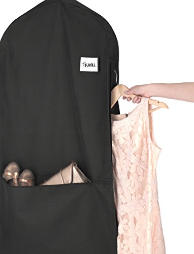 Whitmor Zippered Garment Bag with Pocket, Black - color: Garment Bag Black