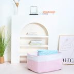 MINTWOOD Design 22in Extra Large Blanket Basket Holder Living Room, Rectangle Rope Woven Storage Basket with Handles for Laundry, Pool Towels, and Shoes, Dog Toy Organizer Bin Box, Light Pink - color: Light Pink