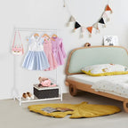 Kids Clothing Rack, Small Clothes Shelf with Metal Storage Shelf, Kids Dress Up Storage Rack, (White) - color: White