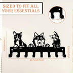 Dog Leash Holder for Wall, Key Holder Wall Mount with 8 Metal Hooks, Screw Mounted Pet Leash Organizer for Entryway, Keys, Collars, Harnesses and Bags - style: 8-Hook